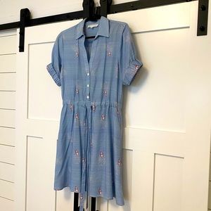 COREY LYNN CALTER Blue and White Size Small Speed Boat Dress